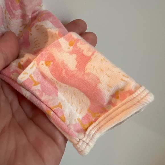 Burt's Bees Baby Goose Duck Print Pink and Cream Sleep Gown 0-6 Months - Picture 4 of 7